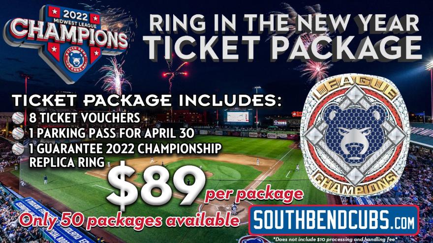 Broer Met andere bands binding South Bend Cubs New Year's Ticket Packages to include replica championship  ring