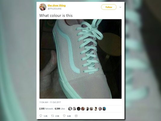 Internet rages over shoe colors